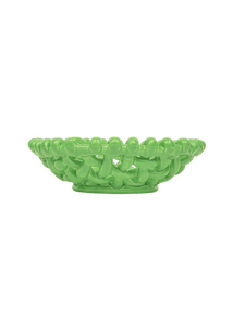 Apple Green Basketweave Bowl