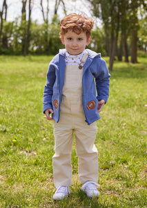 Little English toddler boys white turtleneck with football print