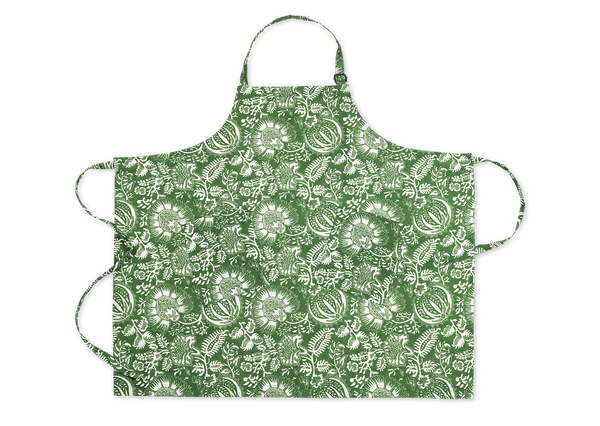 Matouk Schumacher Linen Apron in Granada Palm | Over The Moon