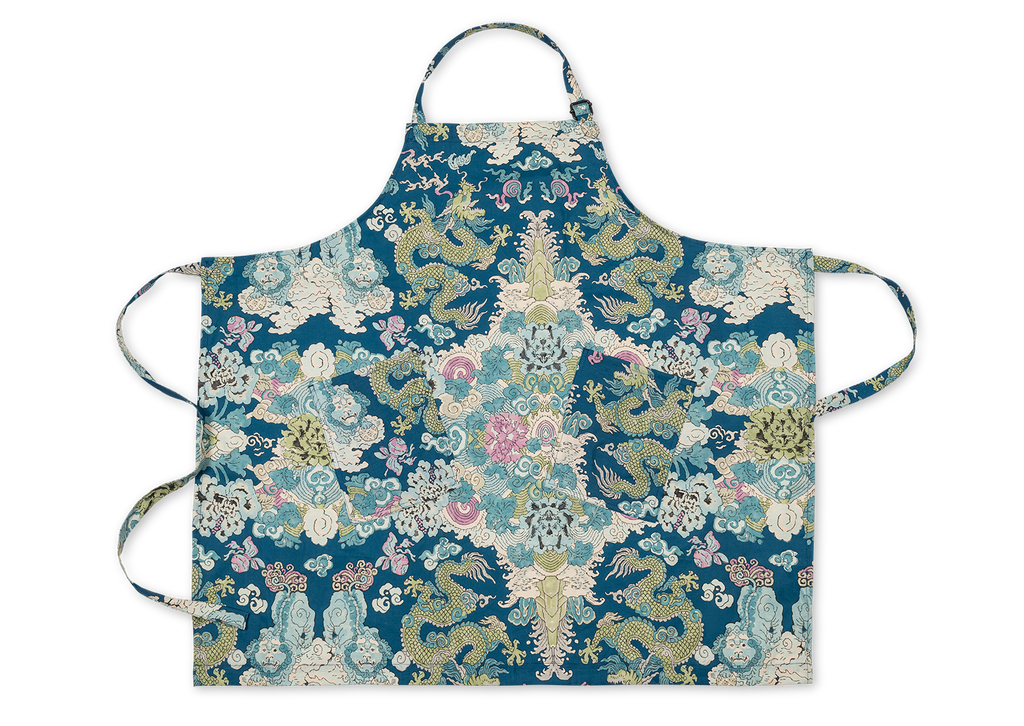 Matouk Schumacher Linen Apron in Magic Mountain Aquarius