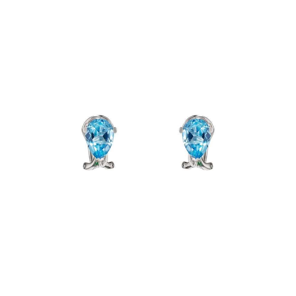 Aqua Pearl Tassel Earrings