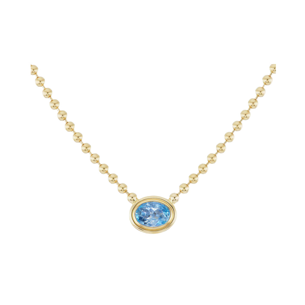 Aquamarine Double Bubble Bezel Necklace