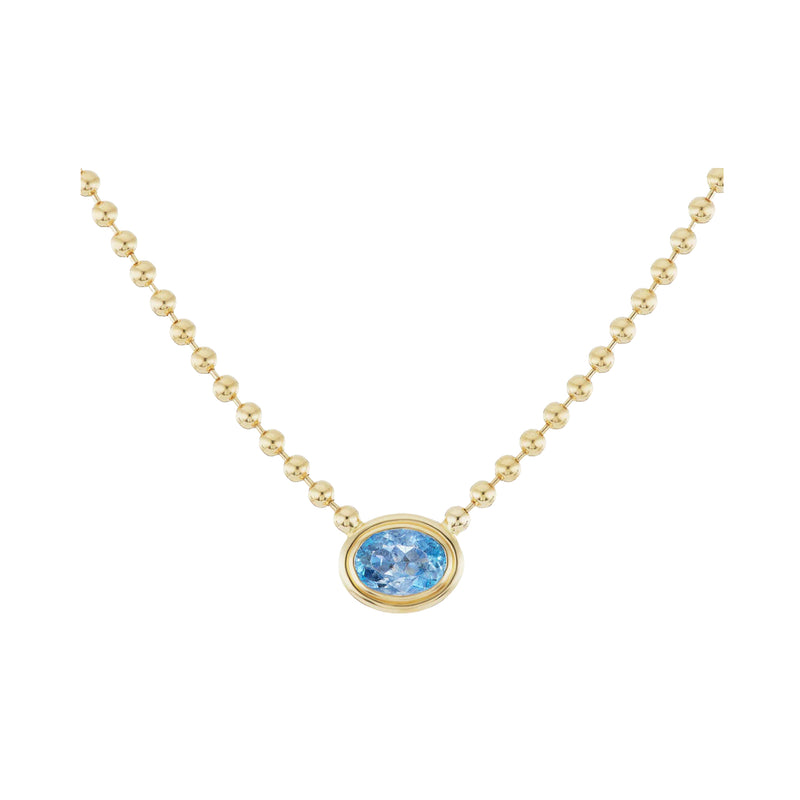 Aquamarine Double Bubble Bezel Necklace