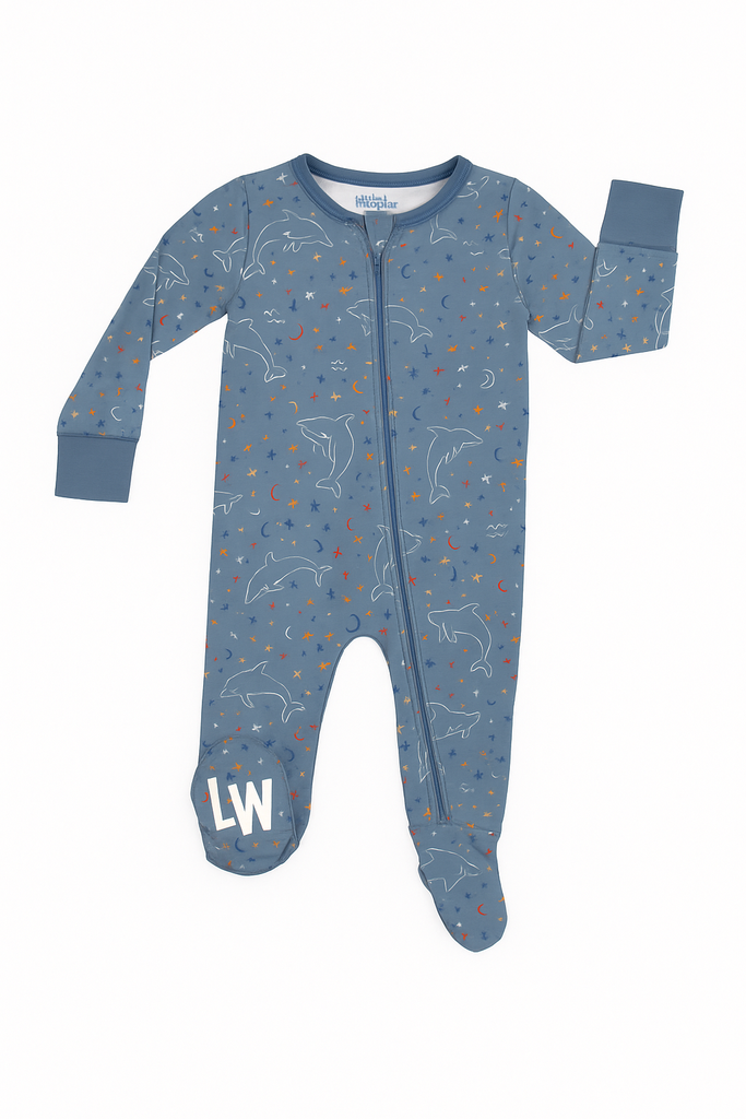 Aquarius Bamboo Zipper Footie