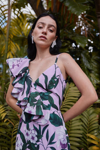 ARACEA DRESS IN CATTLEYA LAVENDER PRINT - No Pise La Grama Web