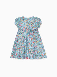 Arcadia Girl Hand-Smocked Dress in Blue Pomegranate