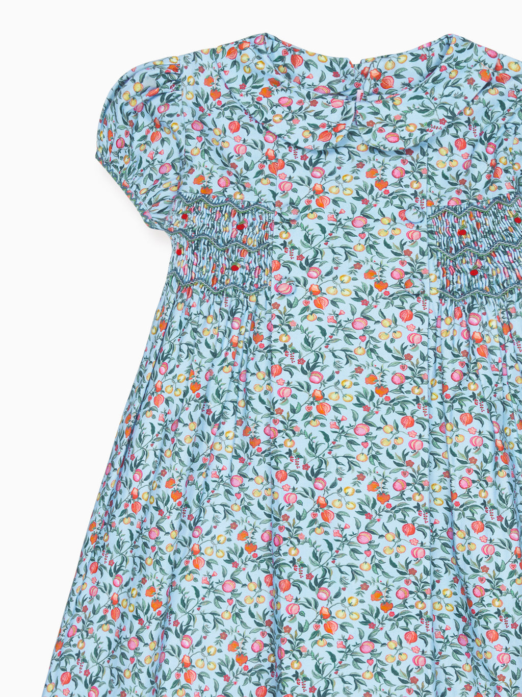 Arcadia Girl Hand-Smocked Dress in Blue Pomegranate