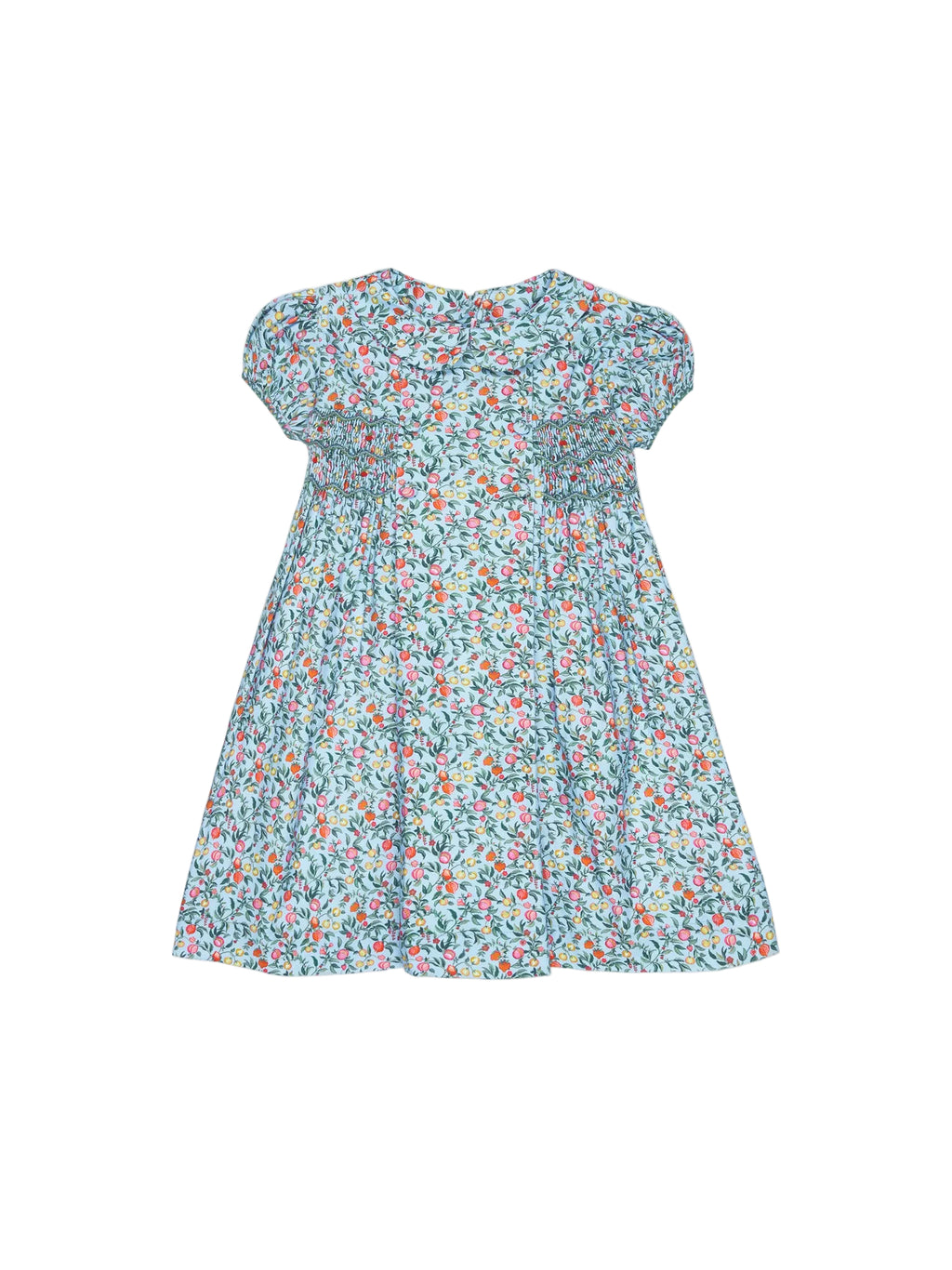 Arcadia Girl Hand-Smocked Dress in Blue Pomegranate