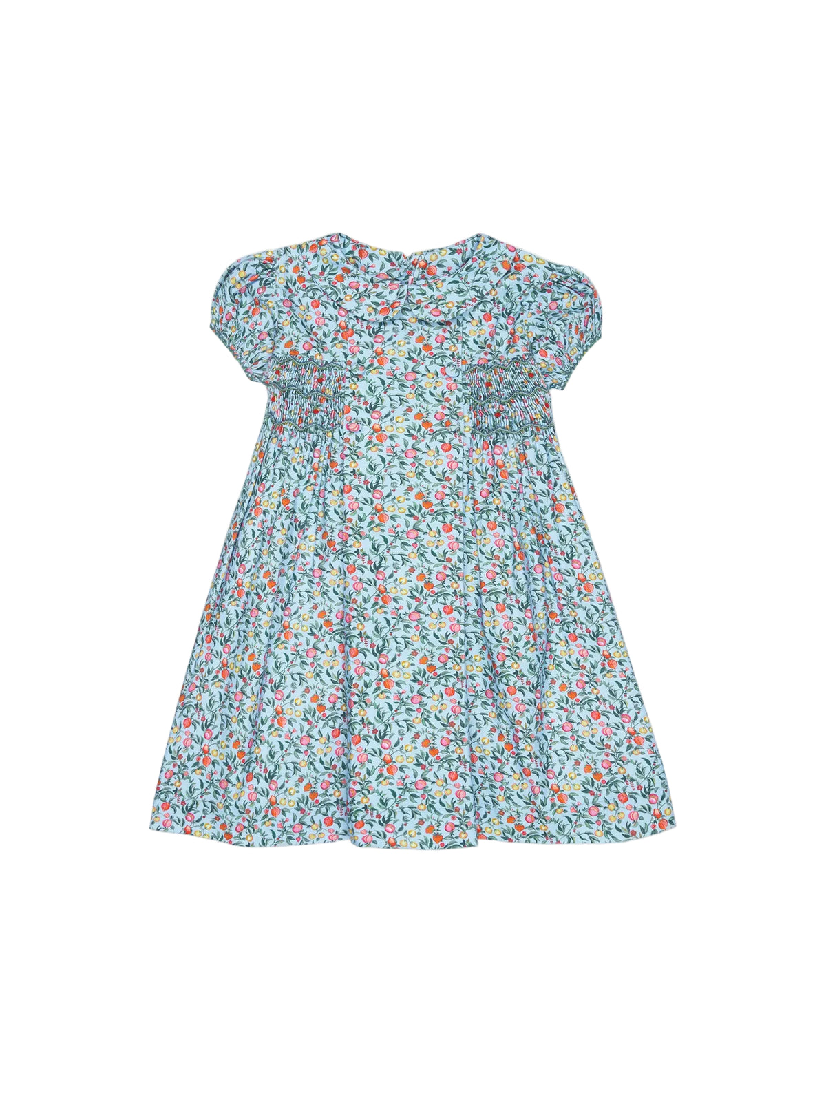 Arcadia Girl Hand-Smocked Dress in Blue Pomegranate