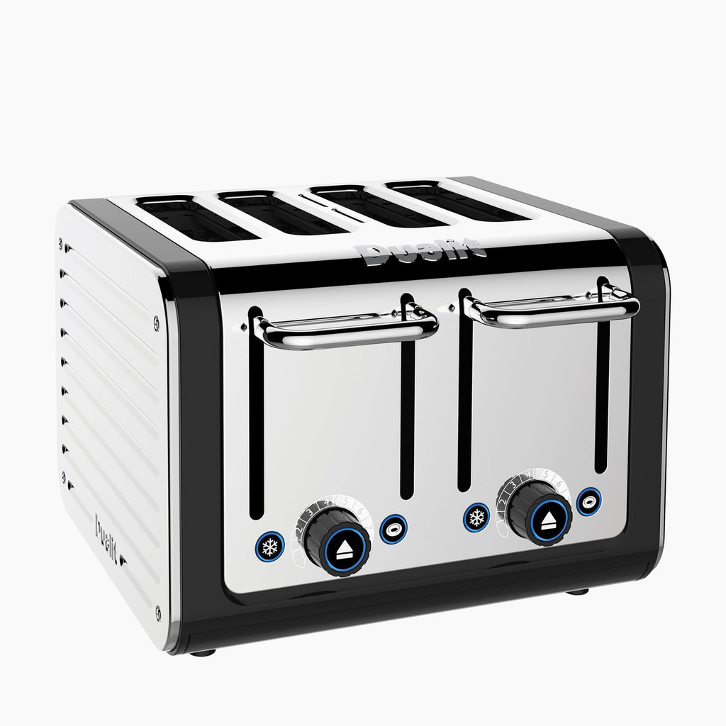 4 Slot Design Series Toaster in Black/Stainless Steel