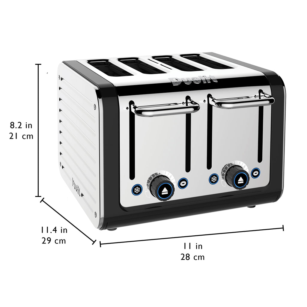4 Slot Design Series Toaster in Black/Stainless Steel