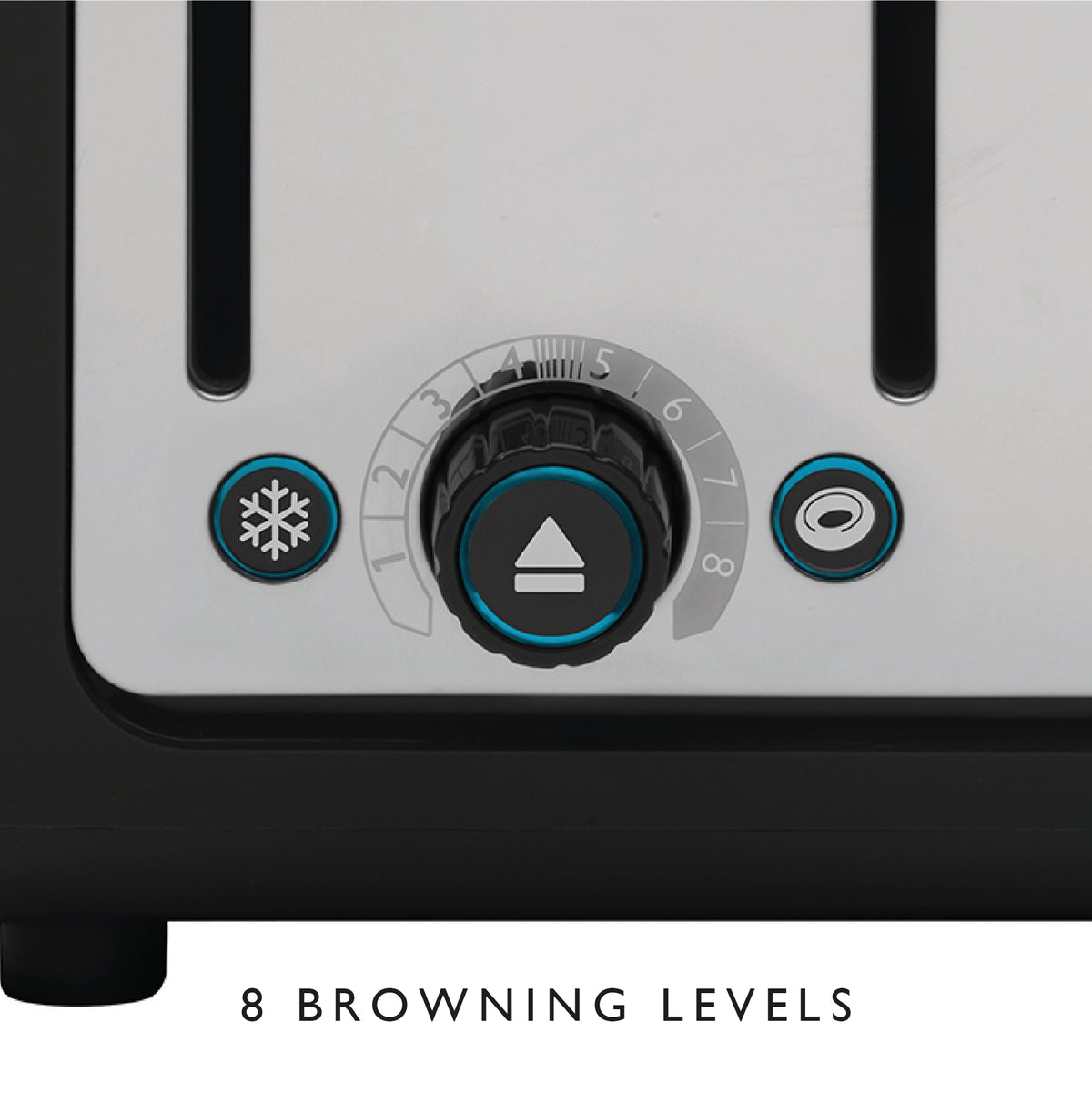 4 Slot Design Series Toaster in Black/Stainless Steel