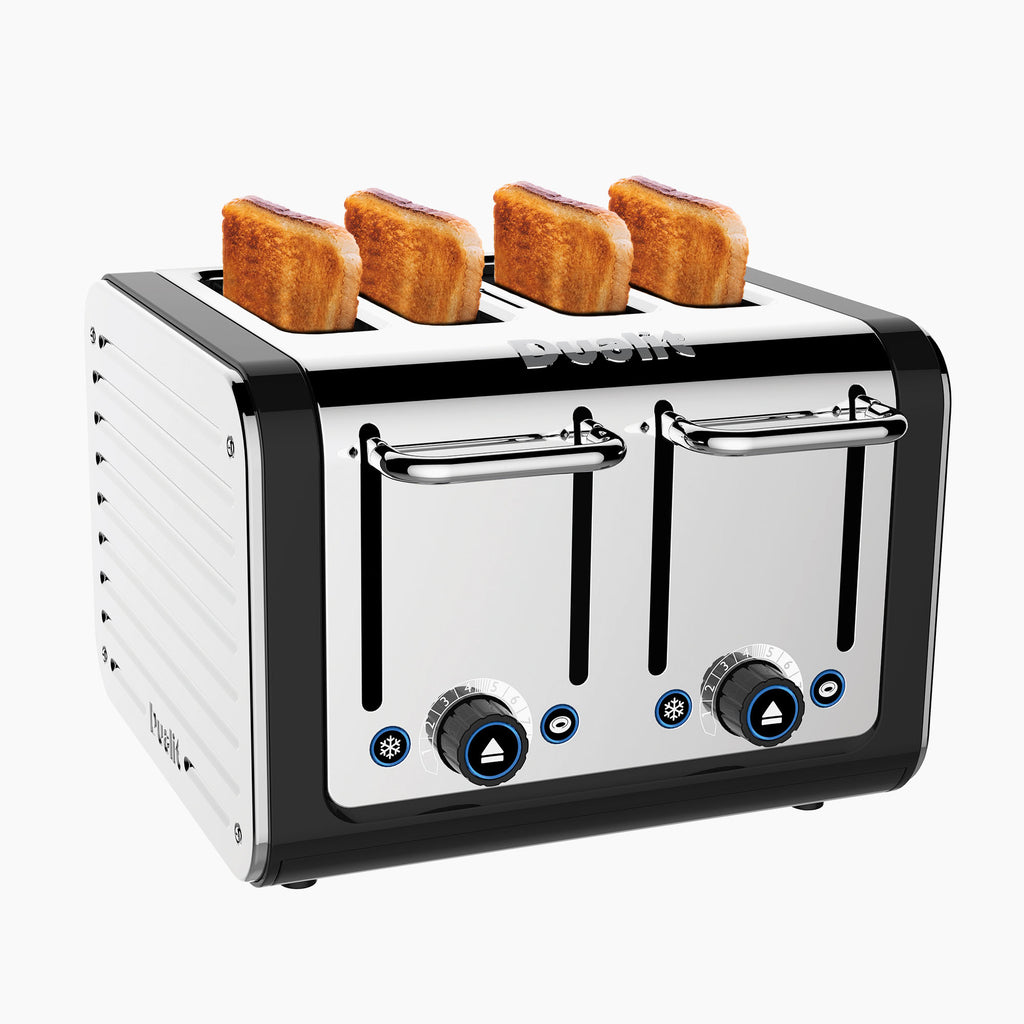 4 Slot Design Series Toaster in Black/Stainless Steel