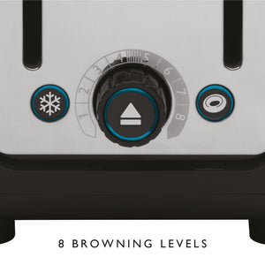 2 Slot Design Series Toaster in Black/Stainless Steel