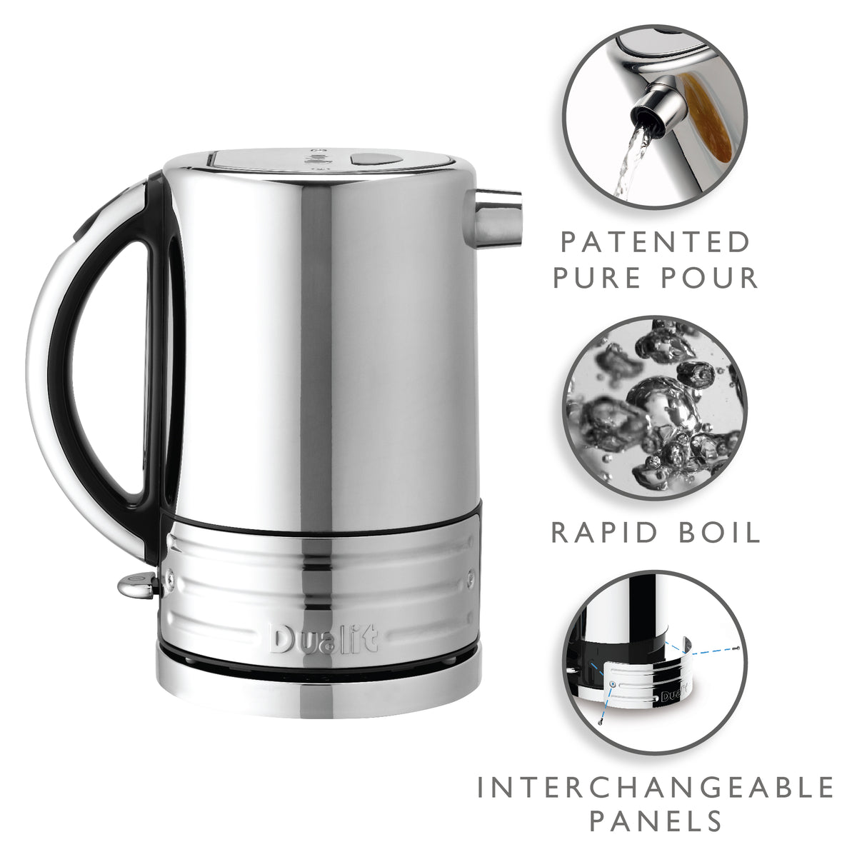 Design Series Kettle in Black/Stainless Steel