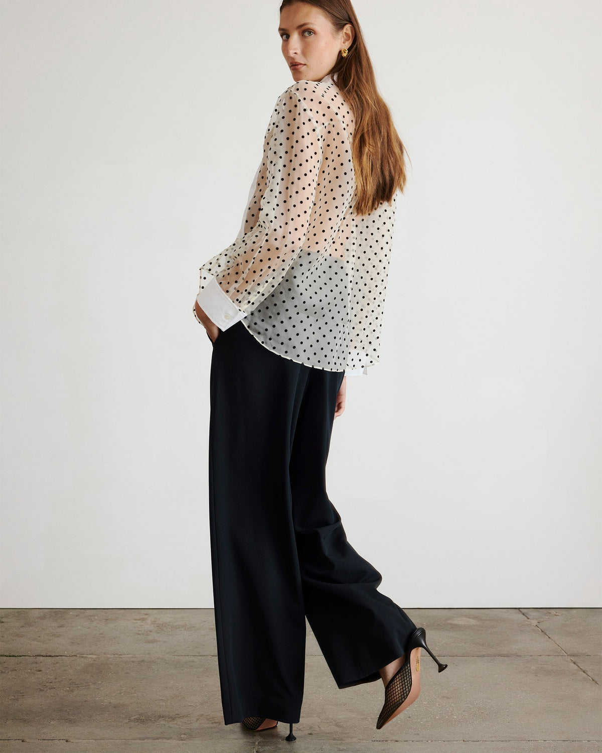 Arielle Top in Cream, Black & Optic White