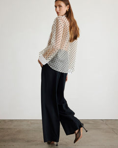 Arielle Top in Cream, Black & Optic White