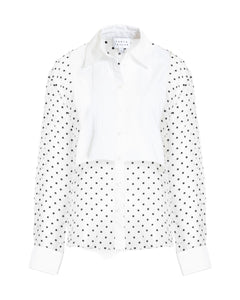 Arielle Top in Cream, Black & Optic White