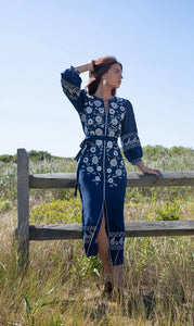 Navy Blythe Belted Dress