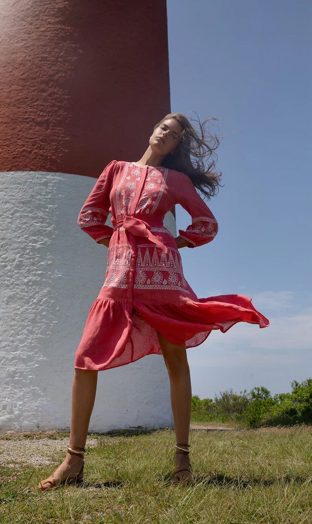 Nantucket Red India Dress L