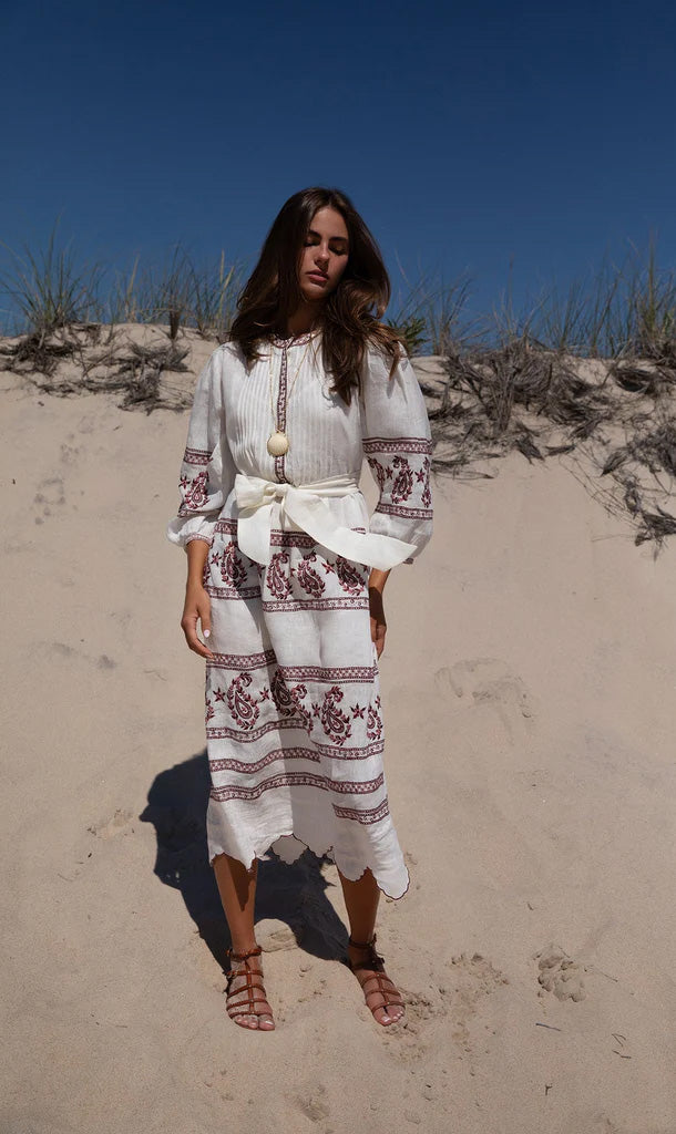 Burgundy Piper Dress