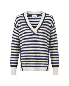 Ashby Sweater in Maritime Blue Cream Stripe