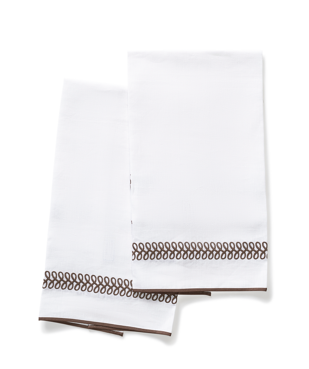 Matouk Schumacher Astor Braid Guest Towels, Set of 2
