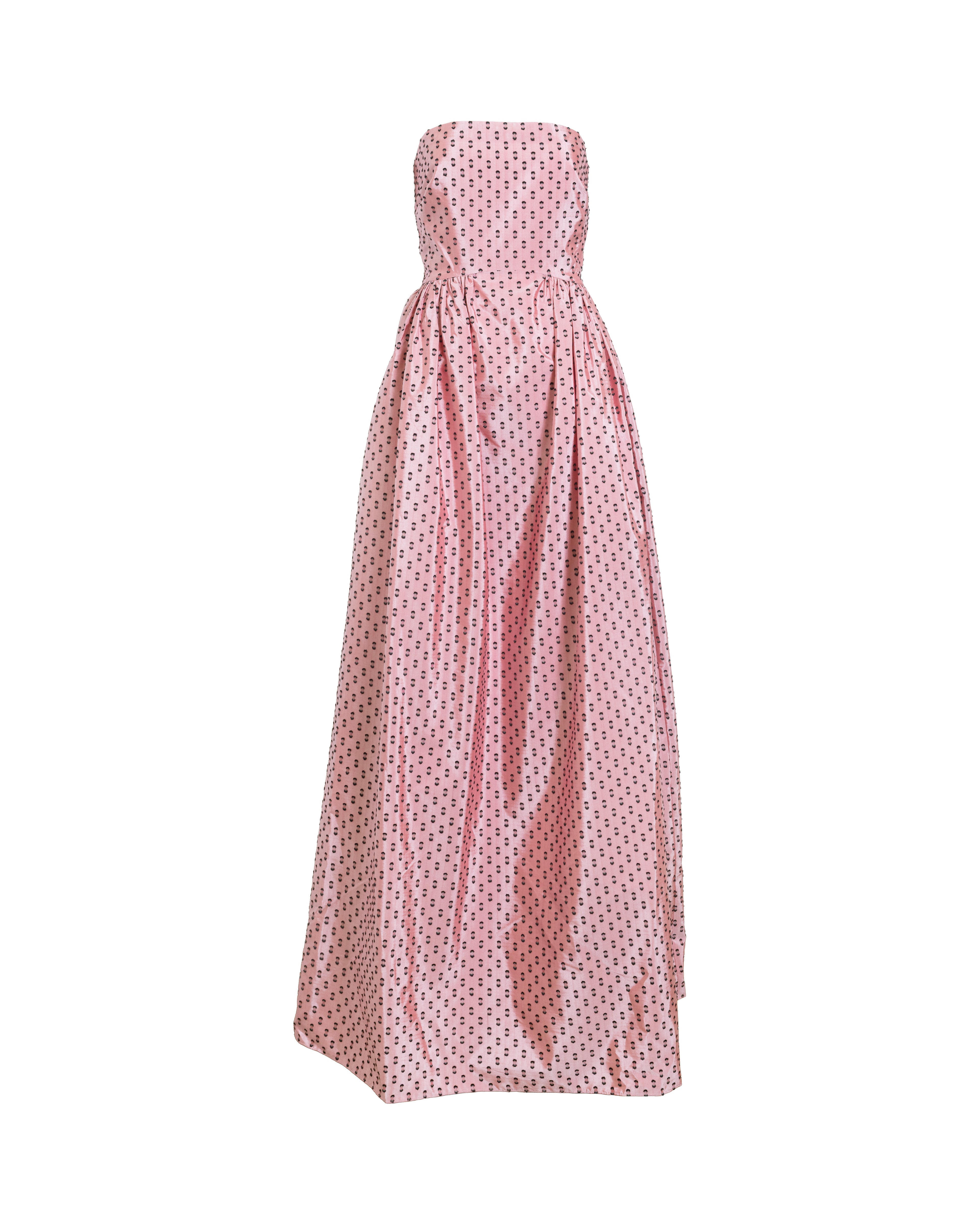 Audrey Gown in Rose Quartz & Noir Multi