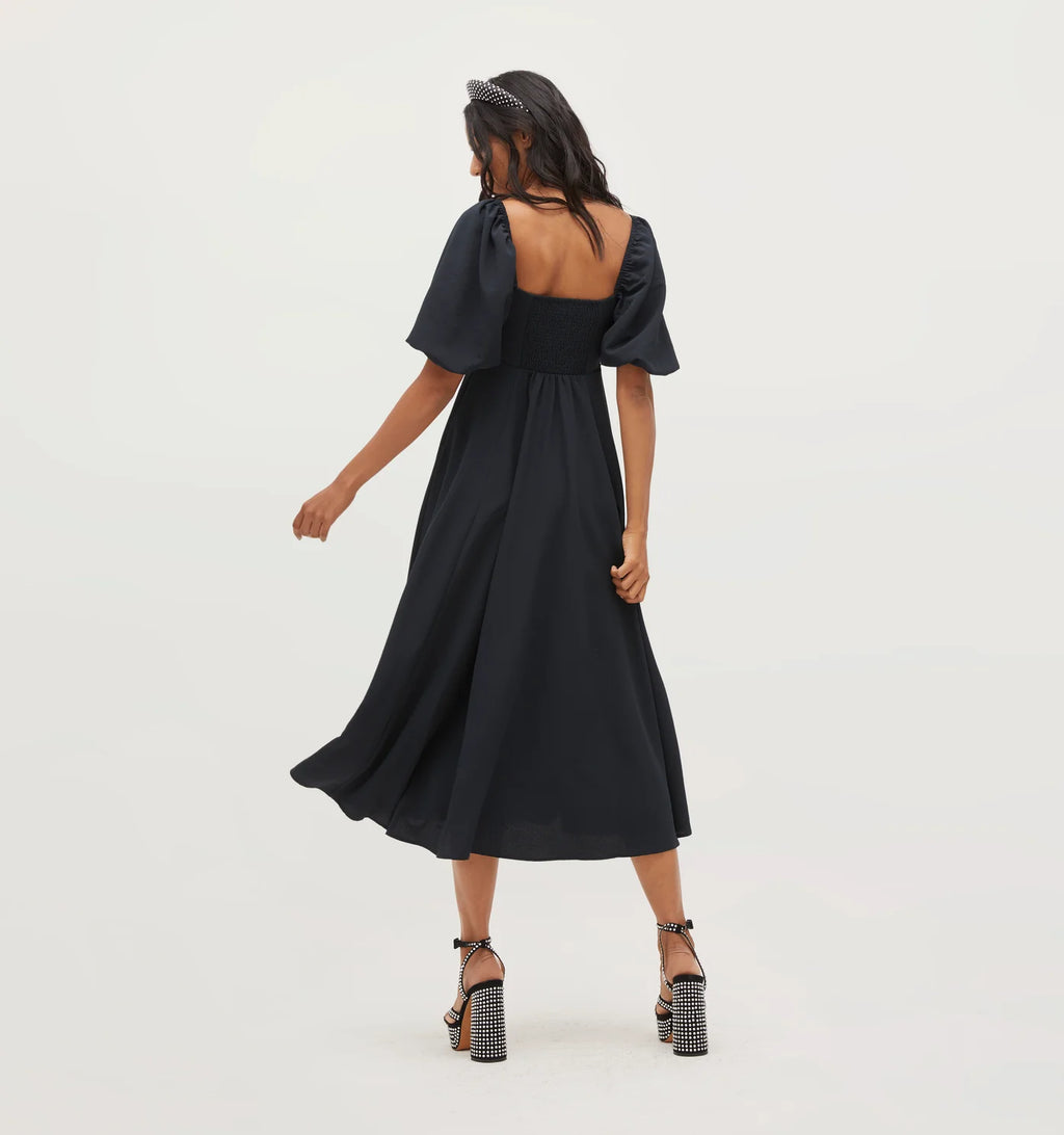 The Matilda Dress in Black Crepe