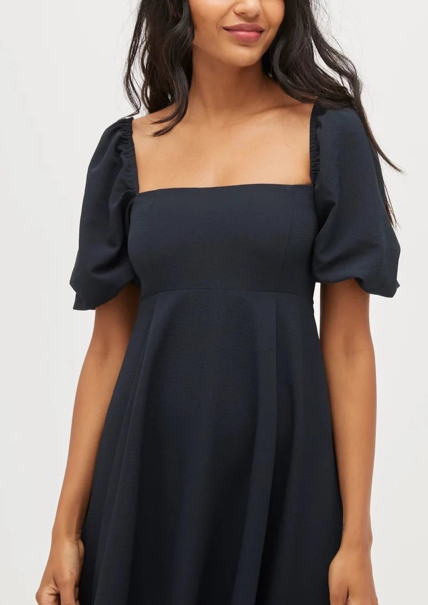 The Matilda Dress in Black Crepe