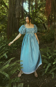 Aurora Dress in Navy Stripe