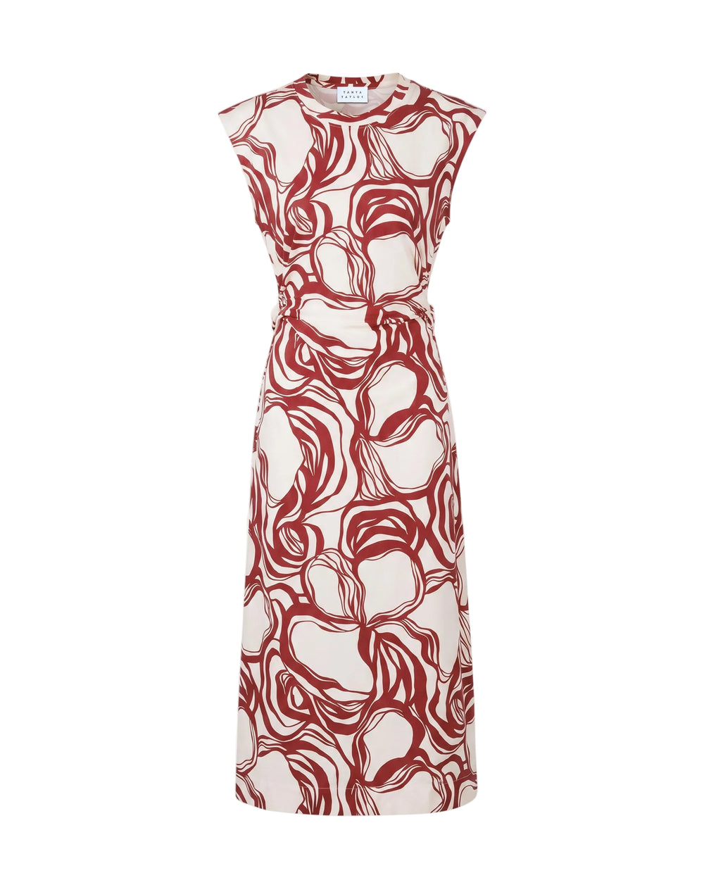 Aurora Dress in Cream/Redwood Multi