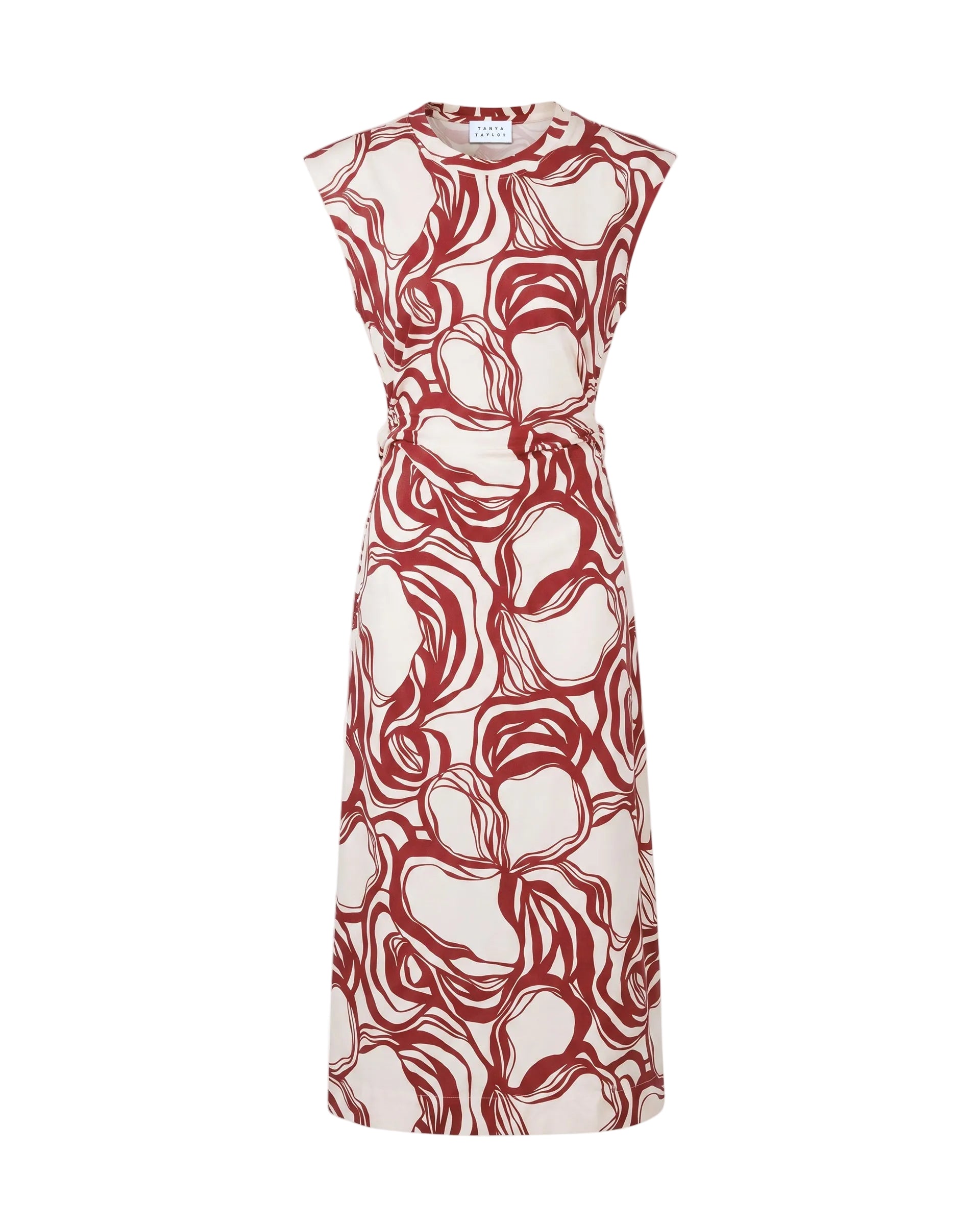 Aurora Dress in Cream/Redwood Multi
