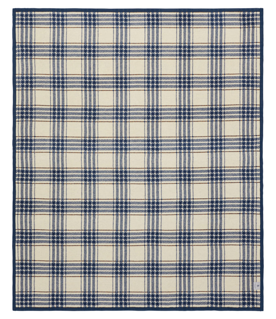 Autumn Plaid Blanket in Vintage Blue