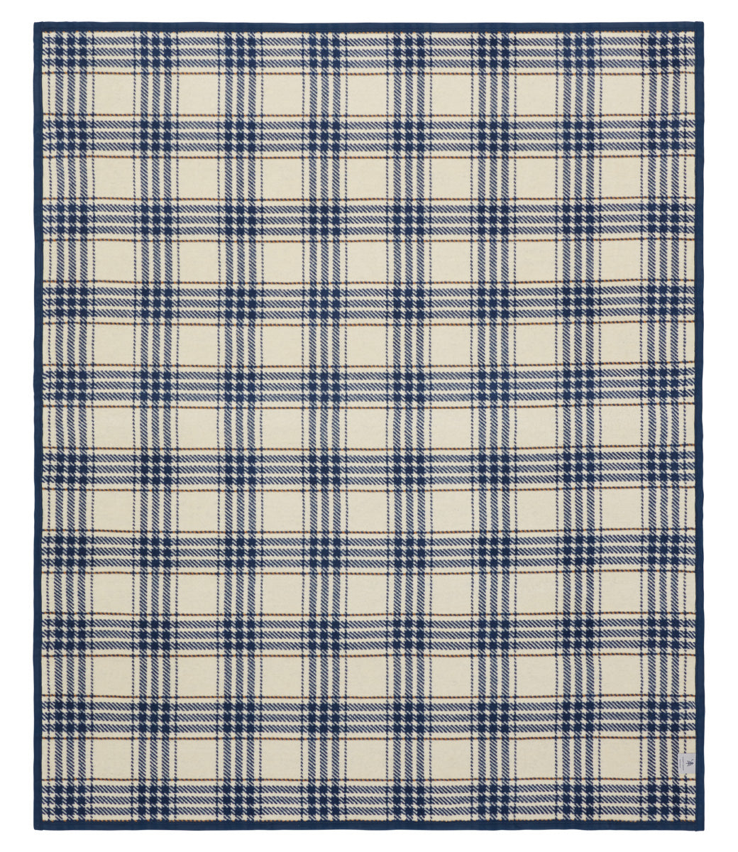 Autumn Plaid Blanket in Vintage Blue