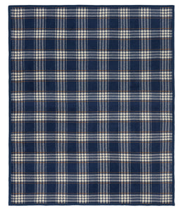 Autumn Plaid Blanket in Vintage Blue