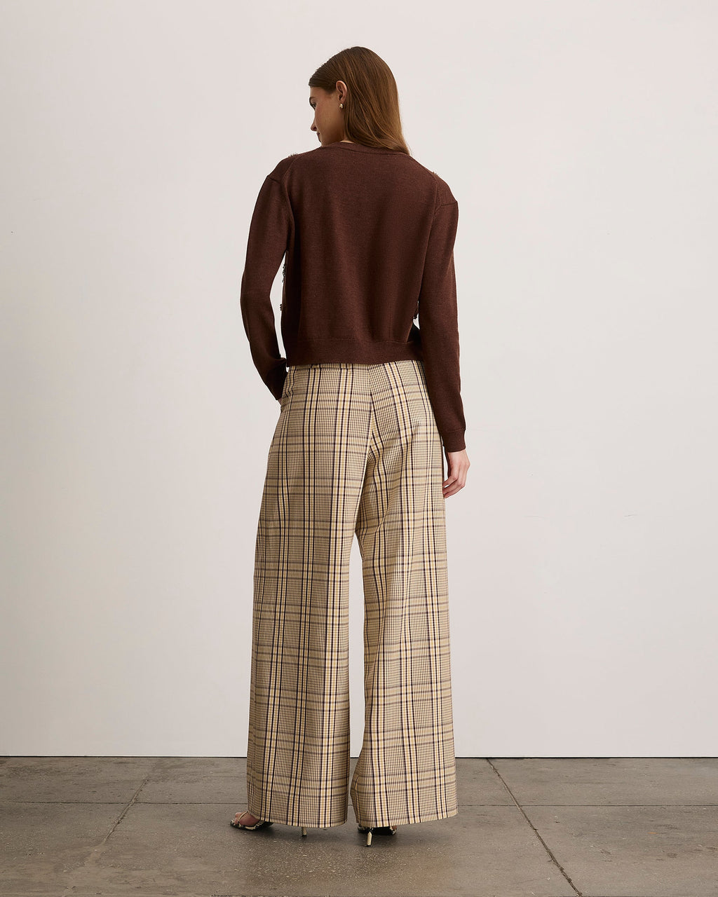 Avery Embroidered Cardigan in Deep Redwood