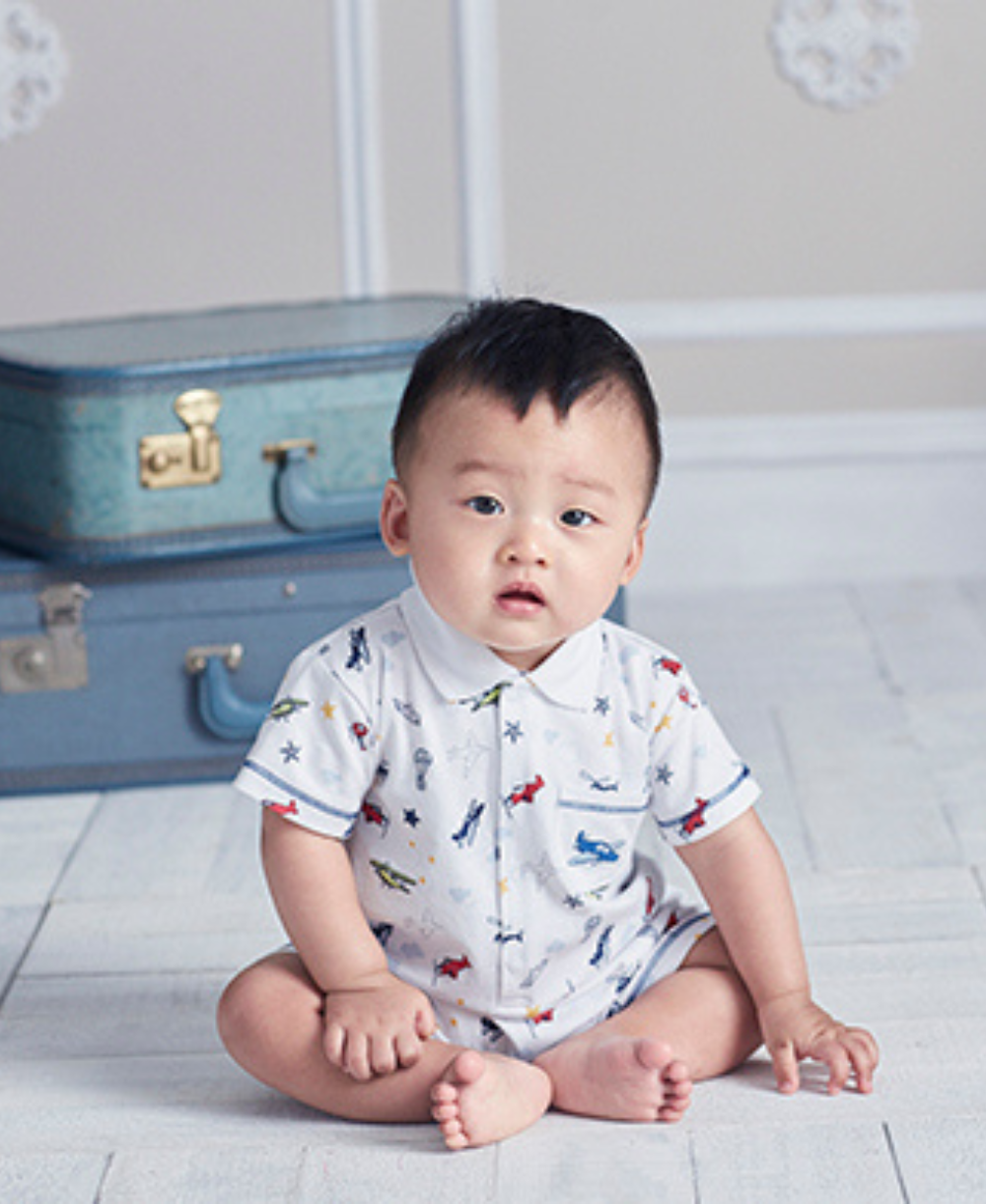 Aviators Short Playsuit, 3-6mo