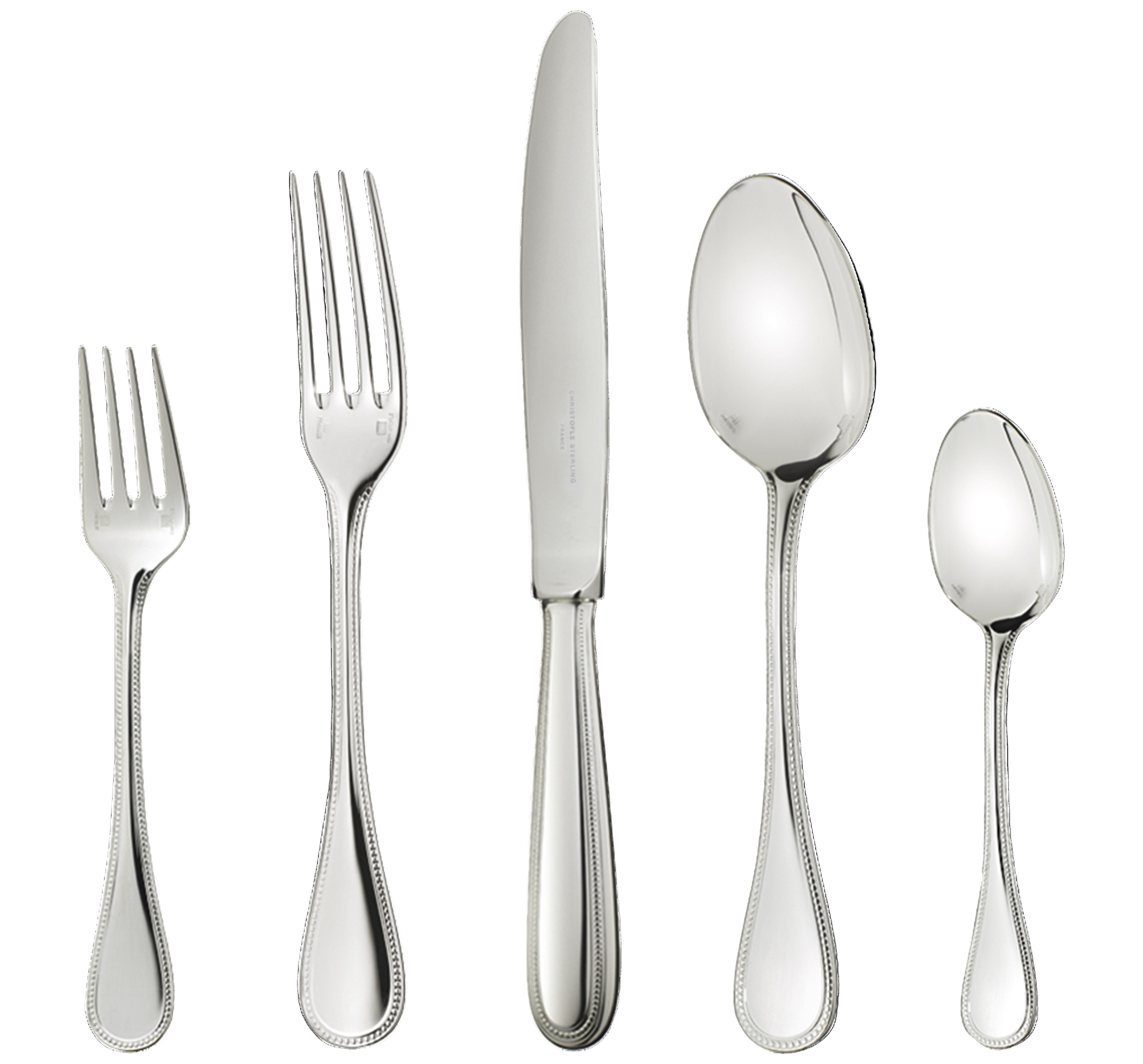 Perles Silver-plated Individual Place Setting, Set of 5