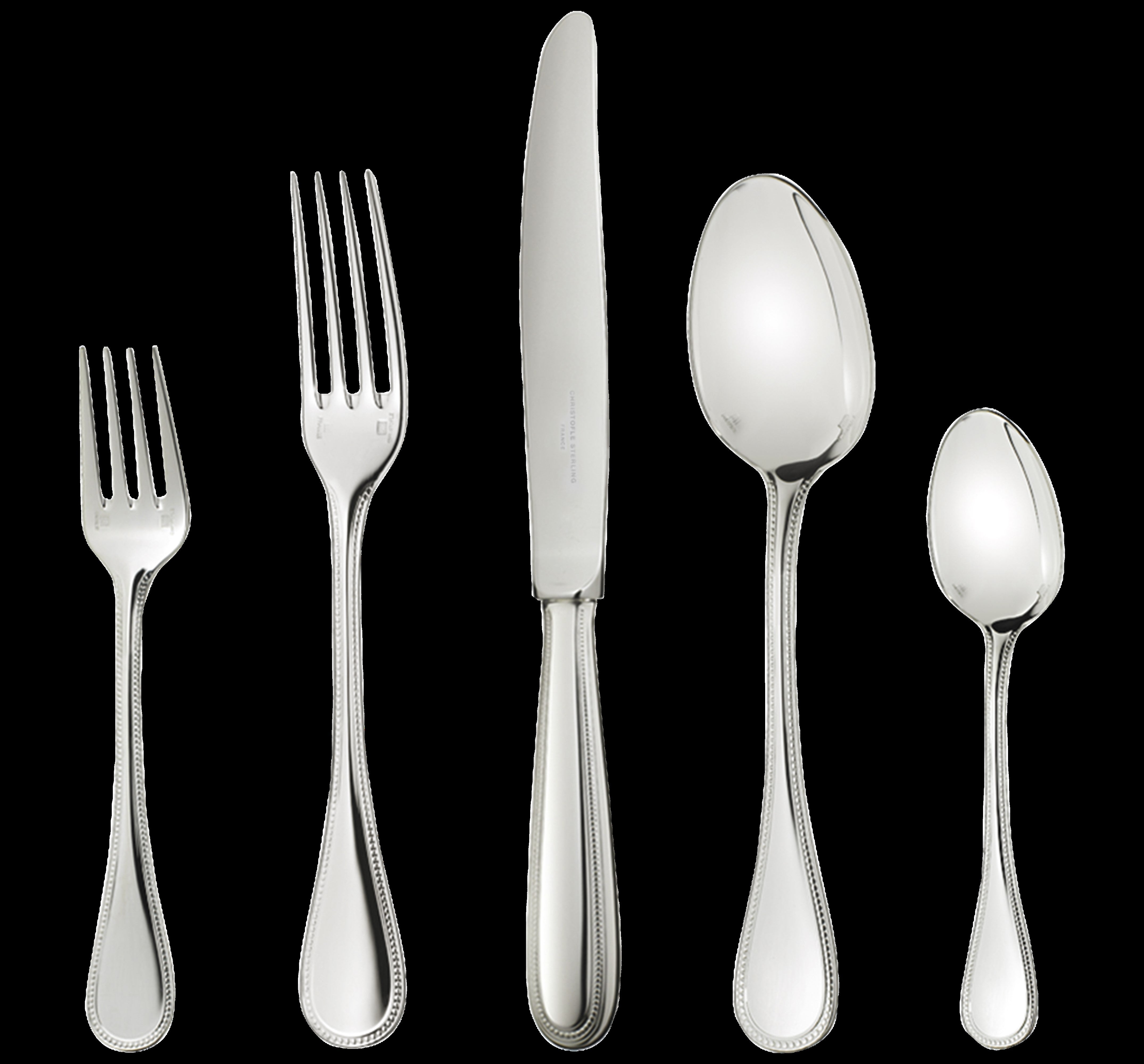 Perles Silver-plated Individual Place Setting, Set of 5