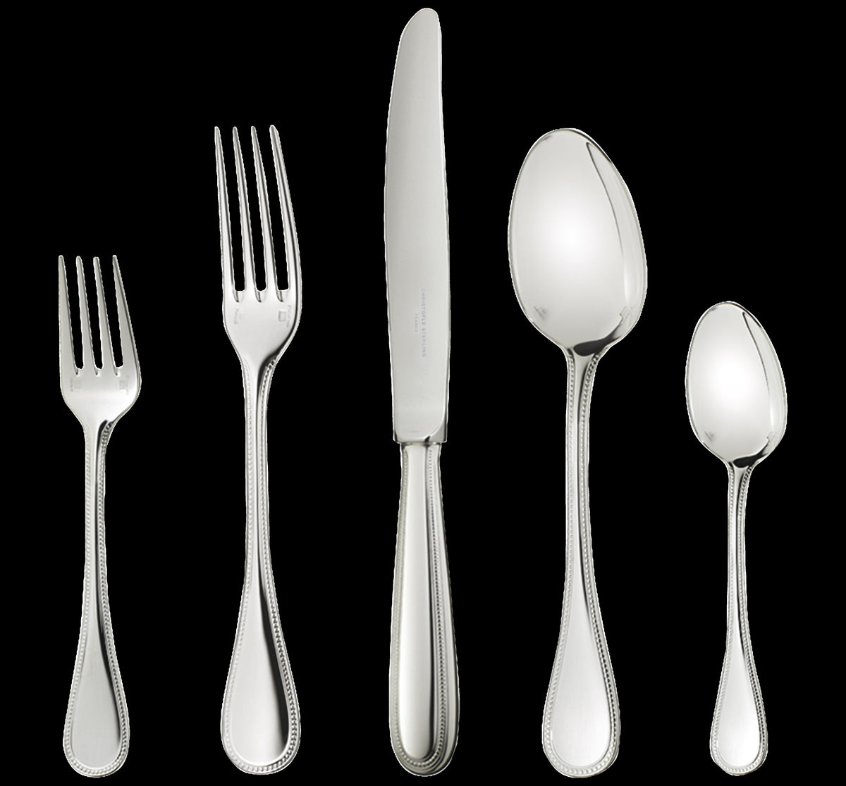 Perles Silver-plated Individual Place Setting, Set of 5