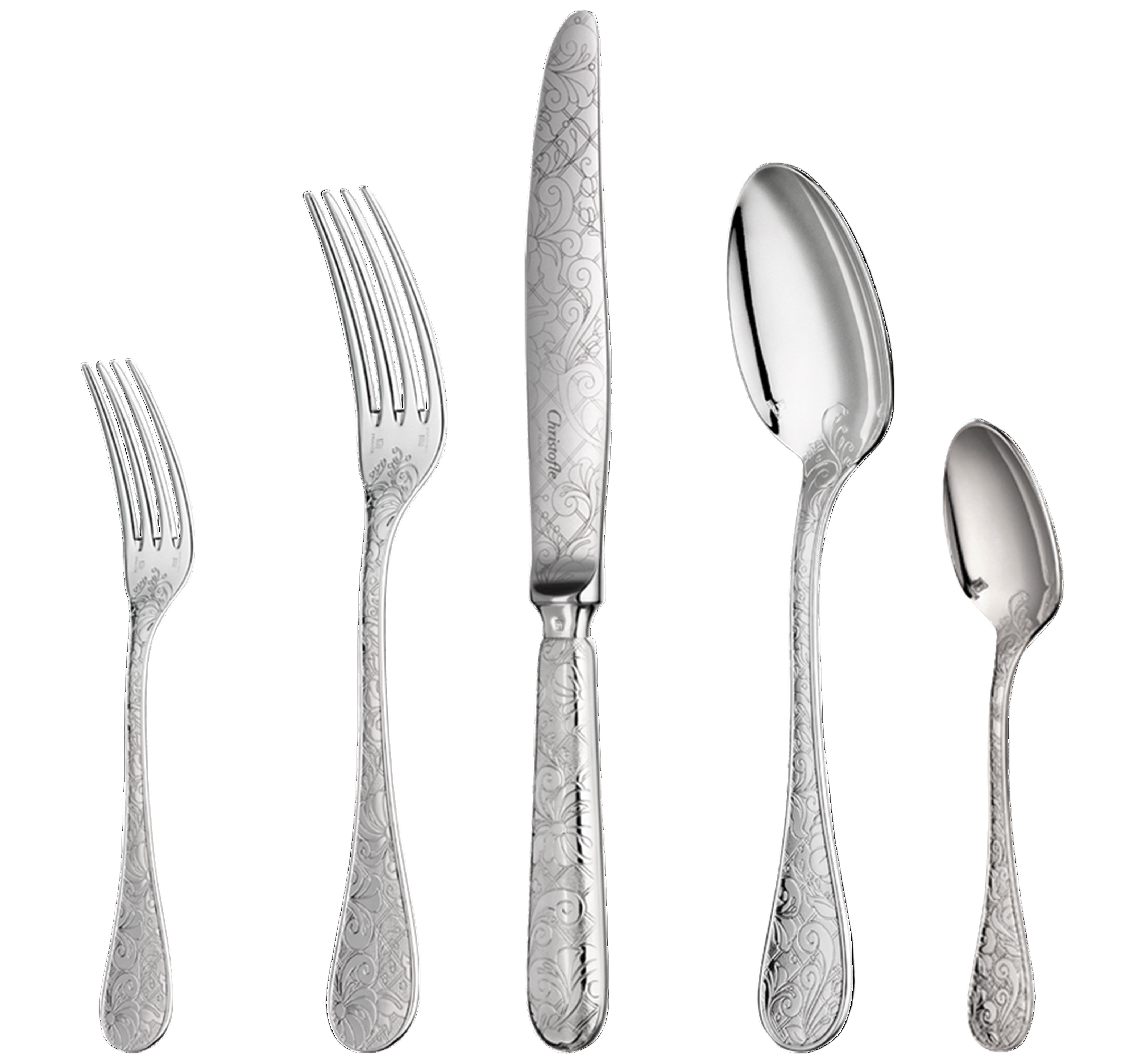 Jardin d’Eden Silver-plated Individual Place Setting, Set of 5