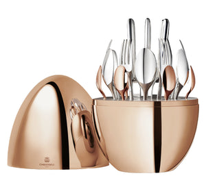 MOOD Precious Silver-plated Flatware with Rose Gold Teaspoons Set, Set of 24