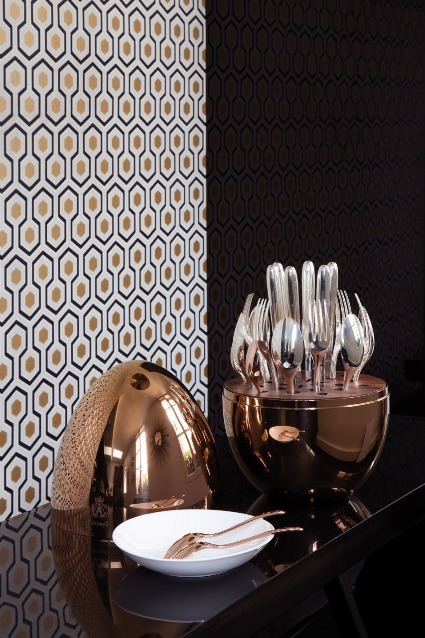 MOOD Precious Silver-plated Flatware with Rose Gold Teaspoons Set, Set of 24