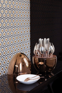 MOOD Precious Silver-plated Flatware with Rose Gold Teaspoons Set, Set of 24