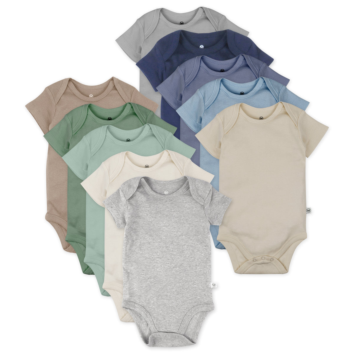 10-Pack Organic Cotton Short Sleeve Bodysuits, Bright White
