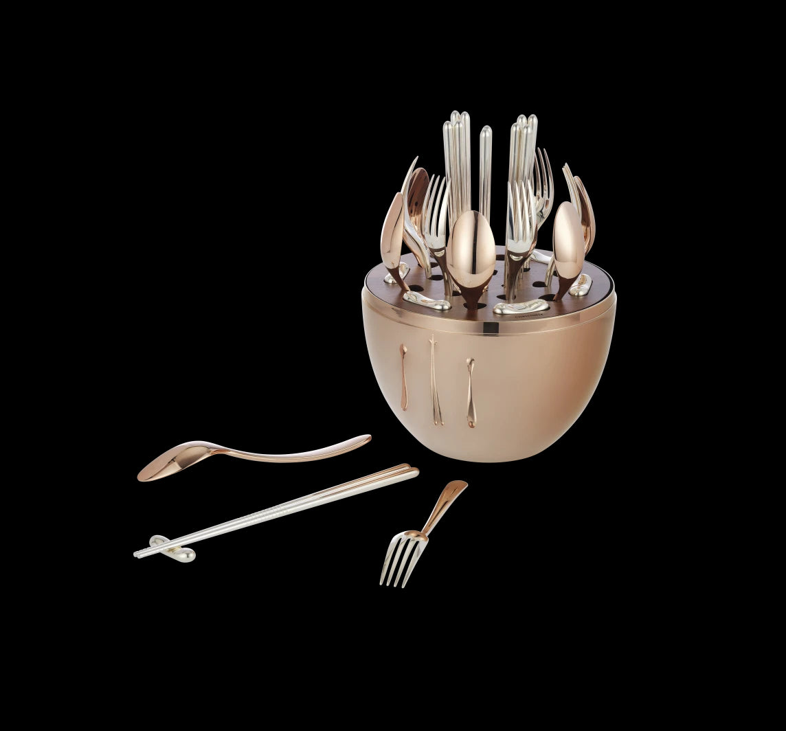 MOOD Asia Silver-plated Flatware 24-Piece Set, Set of 6