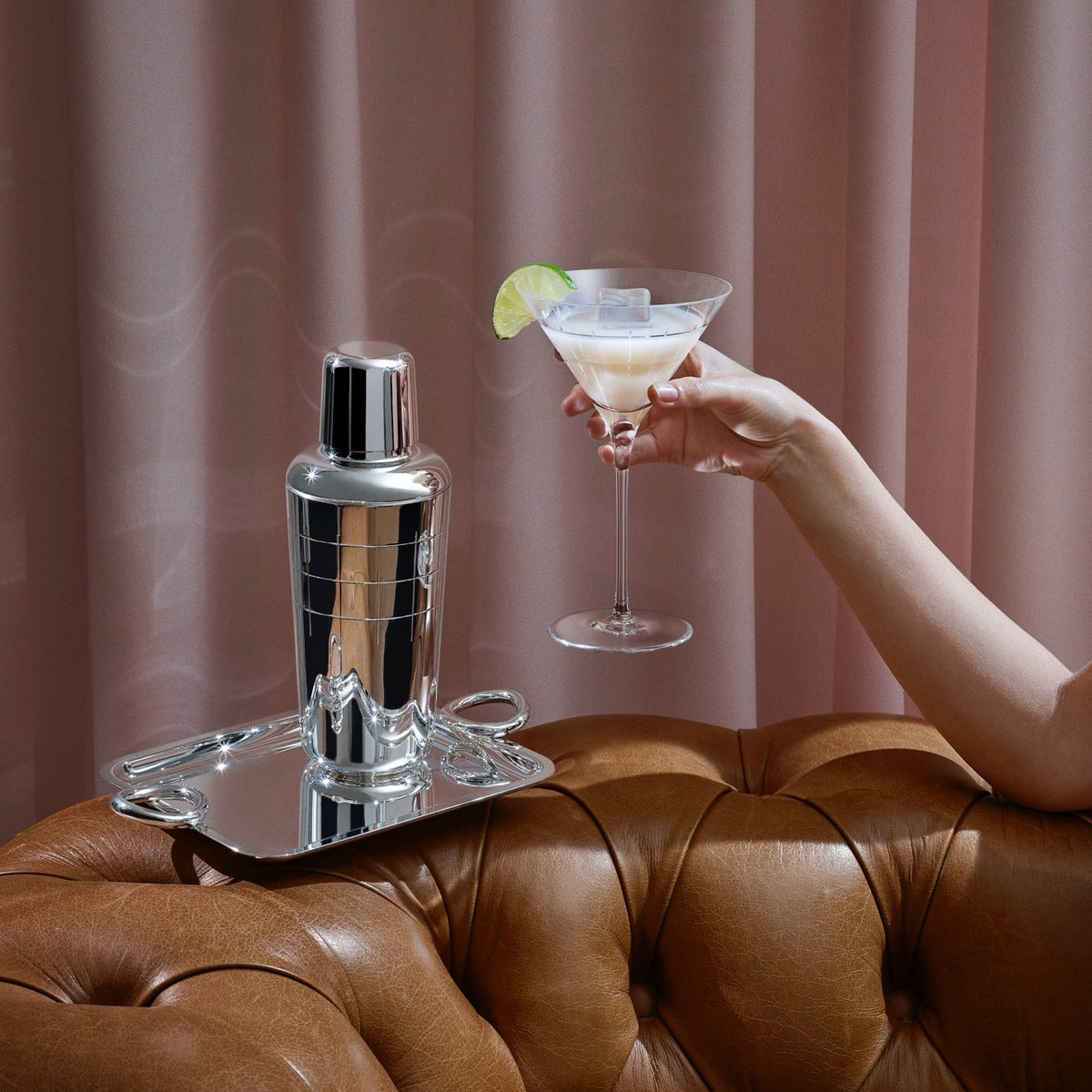 Vertigo Silver-plated Small Tray with Handles