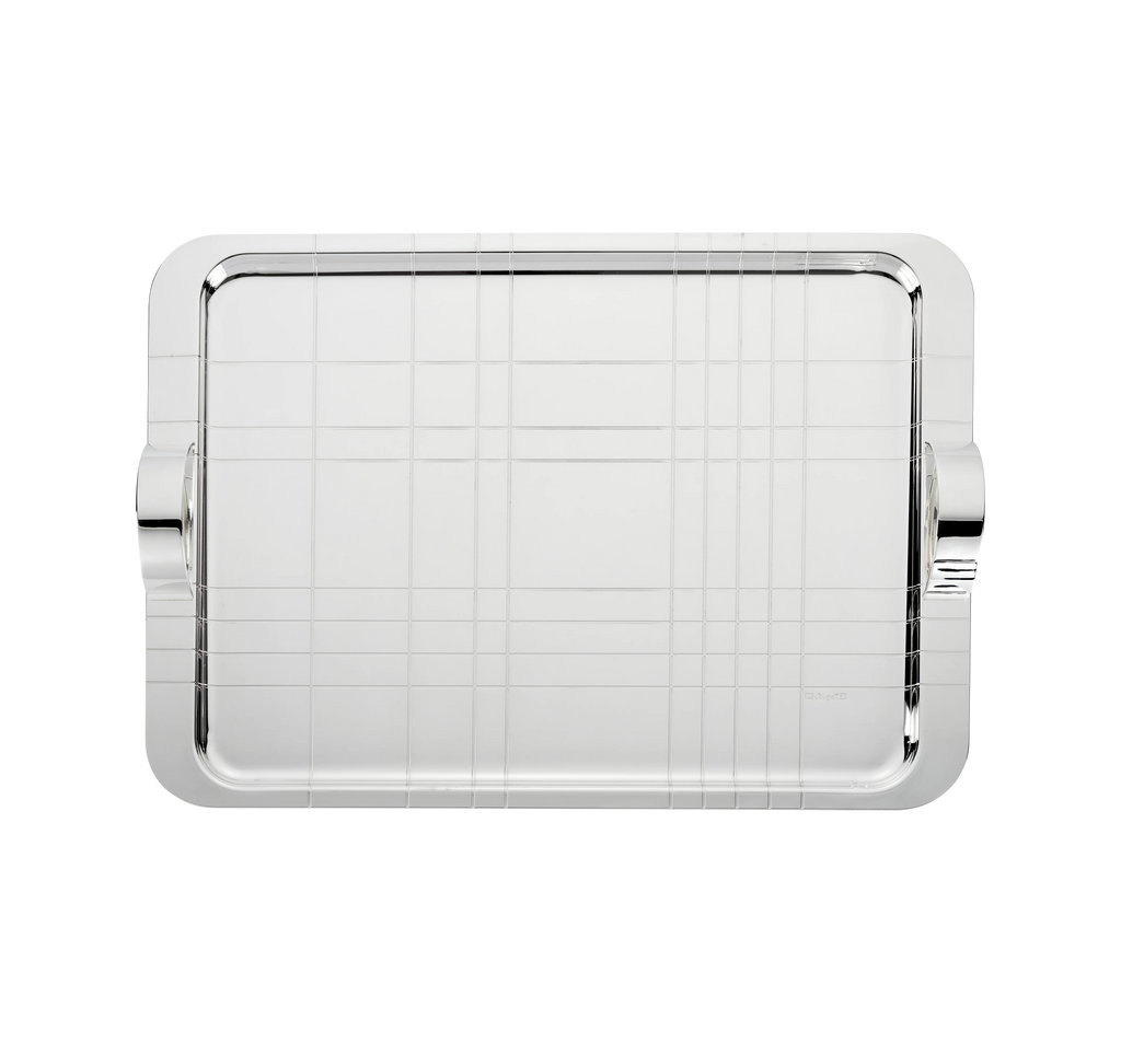 Graphik Silver-plated Large Tray with Handles