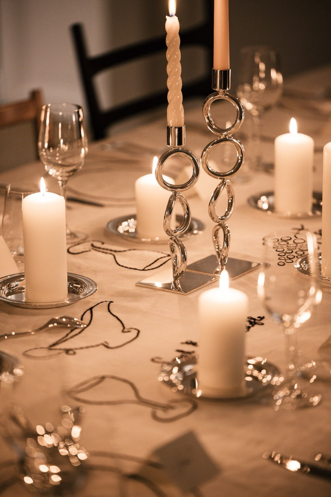 Vertigo Siver-plated 3-Ring Candlestick